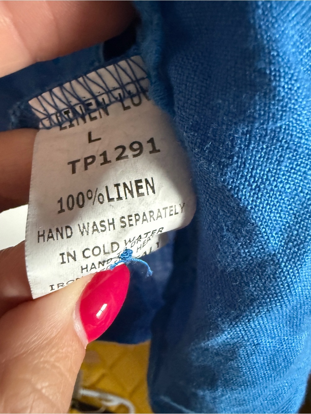 Linen Luv 100% Linen Blue Sleeveless Button Front Blouse Top L - Picture 3 of 9